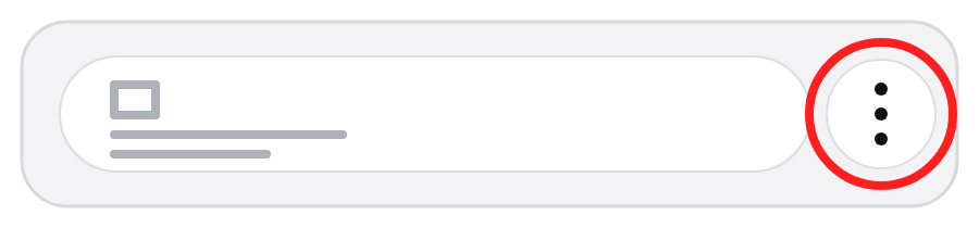 Android browser menu button circled in red